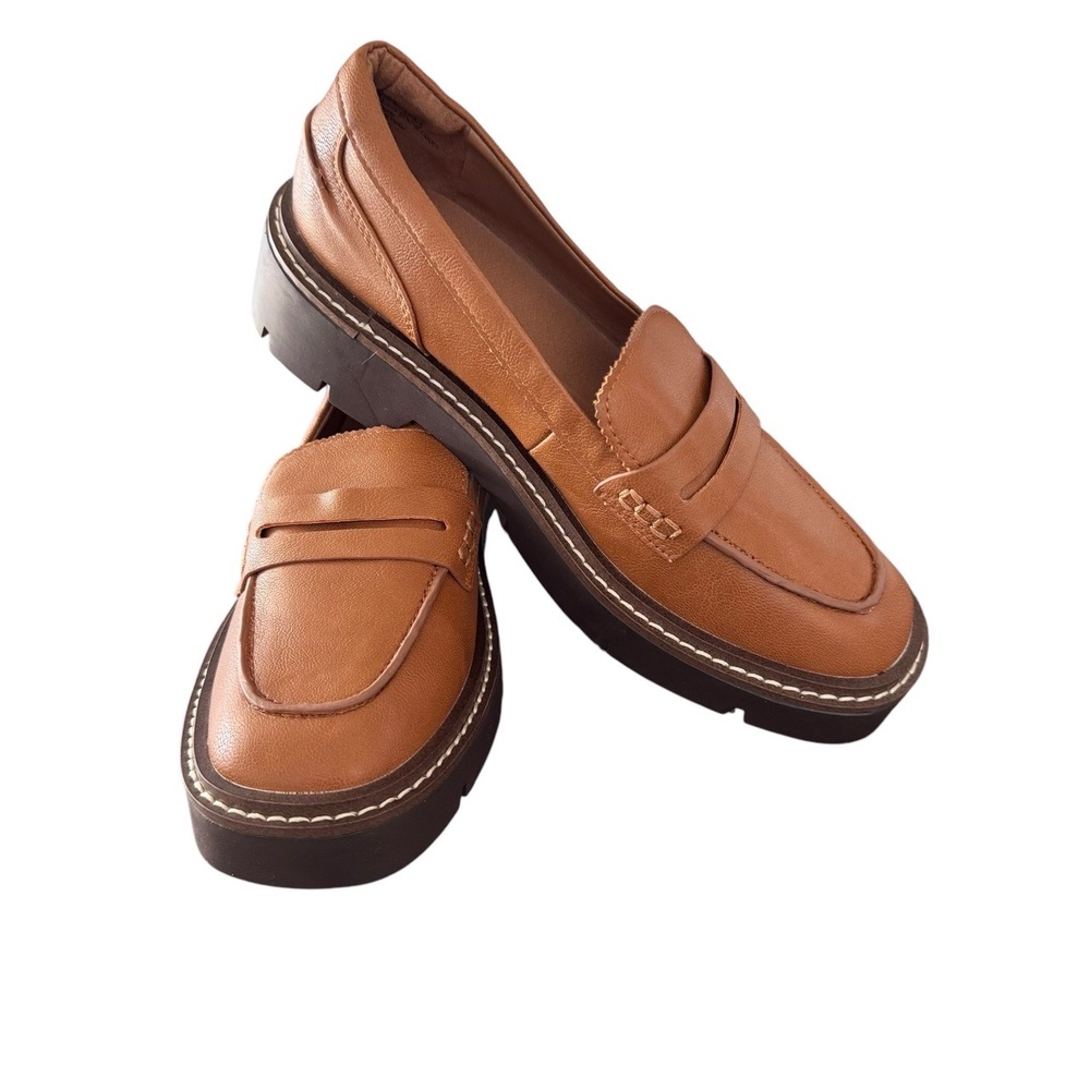 NWOT Nordstrom Rack Women’s Brown Penny Platform Slip-On Loafers Size 6.5